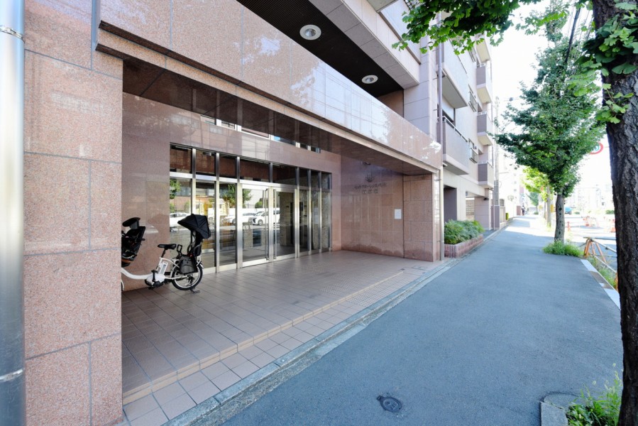 たくさんの窓を設置して、自然の光をたっぷりと取り込む明るい印象のエントランスです。家族やゲストを気持ちよく迎えてくれます。