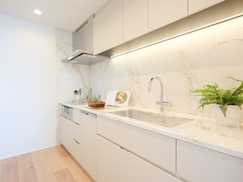 ディテールに特徴的な意匠を施し、従来の様式美やスタイルにとらわれない新しい上質感が魅力のキッチンです。