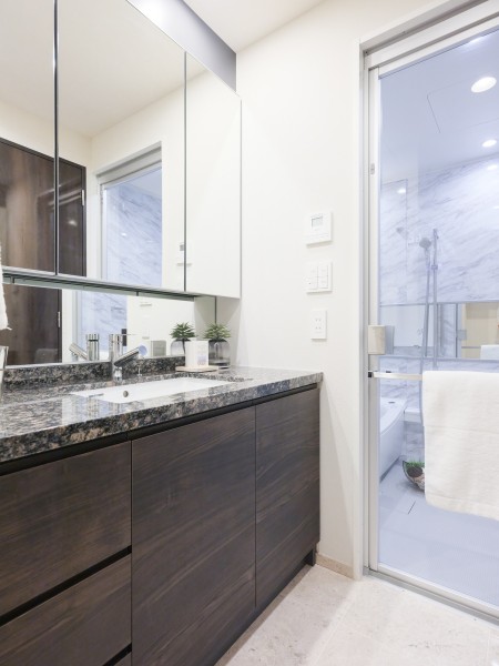 使うたびに心に気品とゆとりを与えてくれるホテルライクな洗面化粧台です。豊かな洗面空間での暮らしを、毎日お楽しみいただけます。