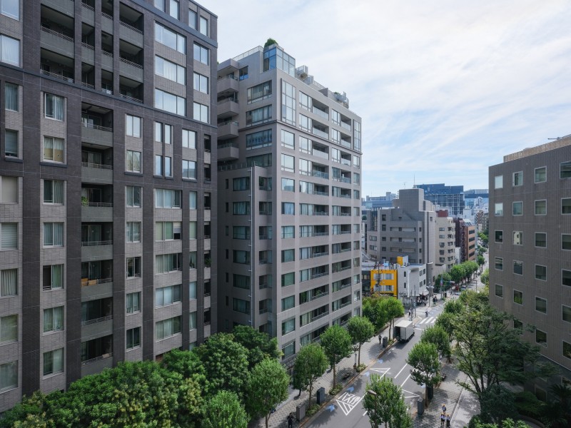 バルコニーからの眺望は都会らしさと青空、大妻通りの鮮やかな並木姿が楽しめます。千鳥ヶ淵公園・北の丸公園・外堀公園などが近く徒歩15分圏内に3駅あり、利便性の高い立地です。