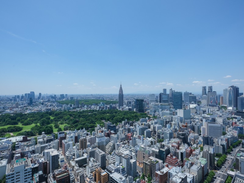 ゆとりあるバルコニーから青々した空と新宿御苑、代々木公園、東京タワー等、都心のパノラマを一望できます。都会ならではの景色と緑をご自宅にいながら見ることができるため、息抜きしたい時にぴったりです。
