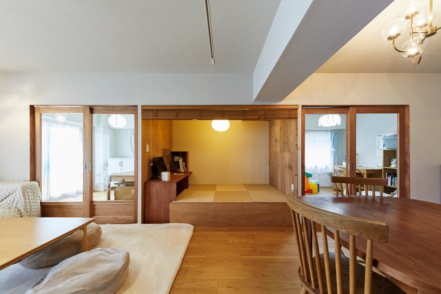 リビングのワークスペース実例7【セミクローズタイプ】