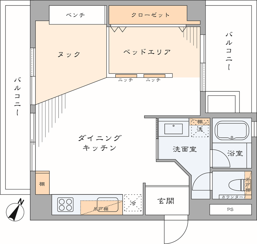 【実例】ヌックスペースのあるLDK