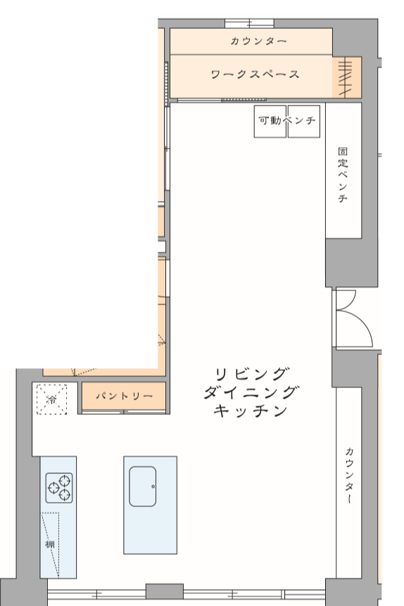 【実例】フリーアドレスなLDK